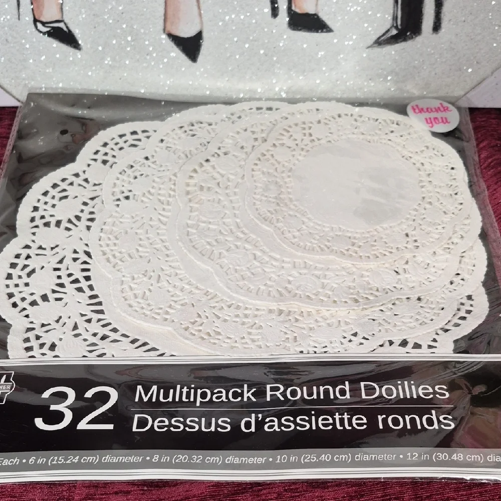 Multipack Round White Doilies - Elegant Table Lace (32 Pack) NEW 2179